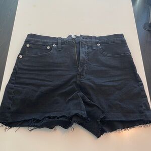 Madewell black denim high rise short